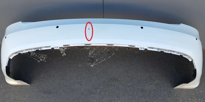 1 Бампер задній під 6 парктроніків з кронштейнами PPSW білий (з пошкодженням) Tesla model S REST 1057319-S3-A