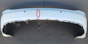 1 Rear bumper for 6 parking sensors with brackets PPSW white (damaged) Tesla model S REST 1057319-S3-A