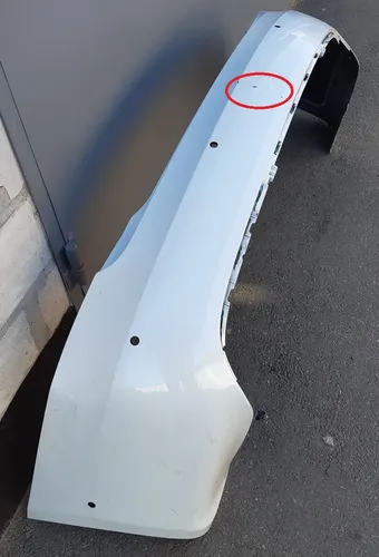1 Бампер задній під 6 парктроніків з кронштейнами PPSW білий (з пошкодженням) Tesla model S REST 1057319-S3-A