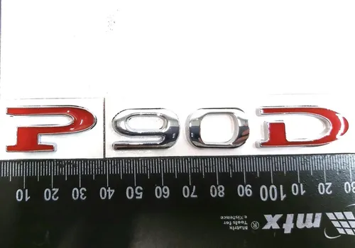 “P90D”行李箱盖标志银红 Tesla model S、model S REST、model X 1059268-00-A