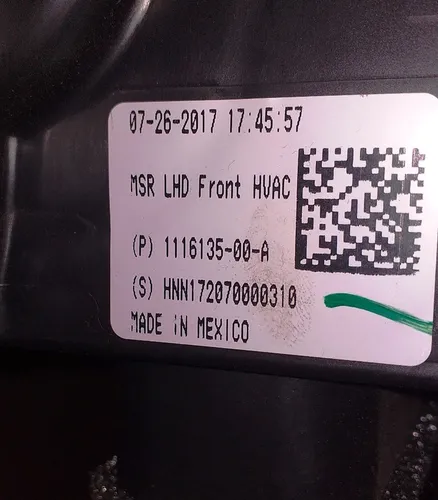 6 Vnitřní topení bez vstupního servopohonu Tesla model S REST 1116135-00-C