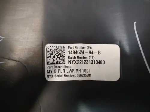 Pelardyna B nedre höger Tesla modell Y 1494624-00-E