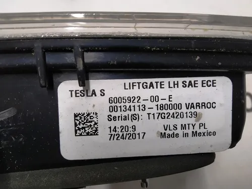 5 Ліхтар лівий внутрішній (USA) Tesla model S, model S REST 6005922-00-E