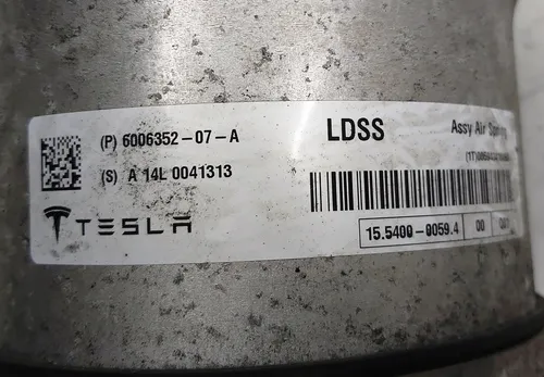 1 무음 블록 Tesla 모델 S 6006352-07-B가 손상된 후면 좌측 공압 모듈 LDSS