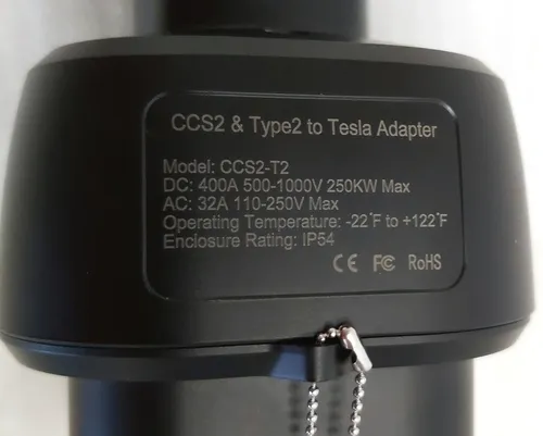 Адаптер зарядки универсальный (2 в 1) AC-50A DC 250kW 1000V 400A CCS2 59mm Tesla all models CCS2 AC DC